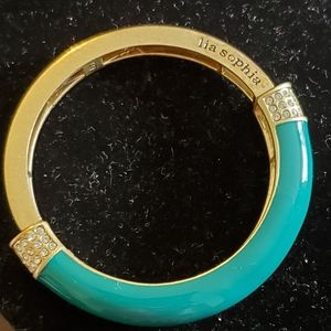 Lia Sophia matte goldtone stretch bangle bracelet